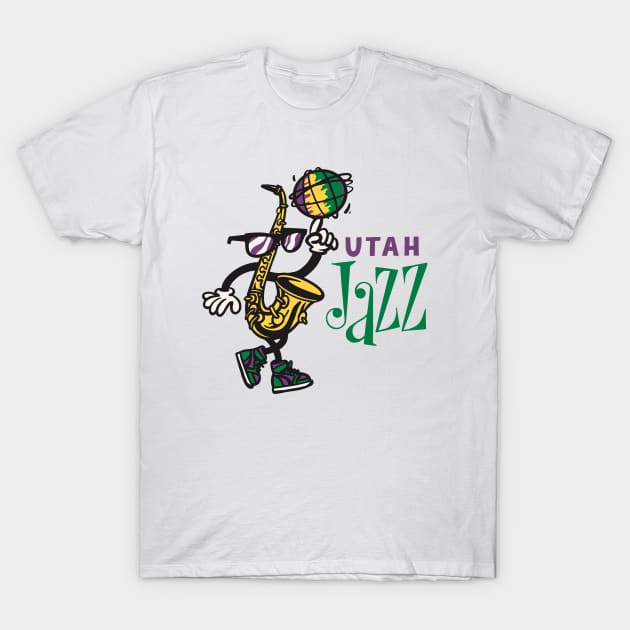 Bootleg Utah Jazz Saxophone Mascot T-Shirt by sombreroinc